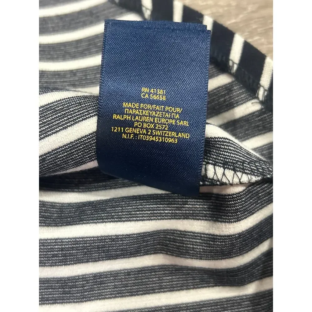 Polo Ralph Lauren Girls Striped Skort Size 4 Black White Nautical Ruffle